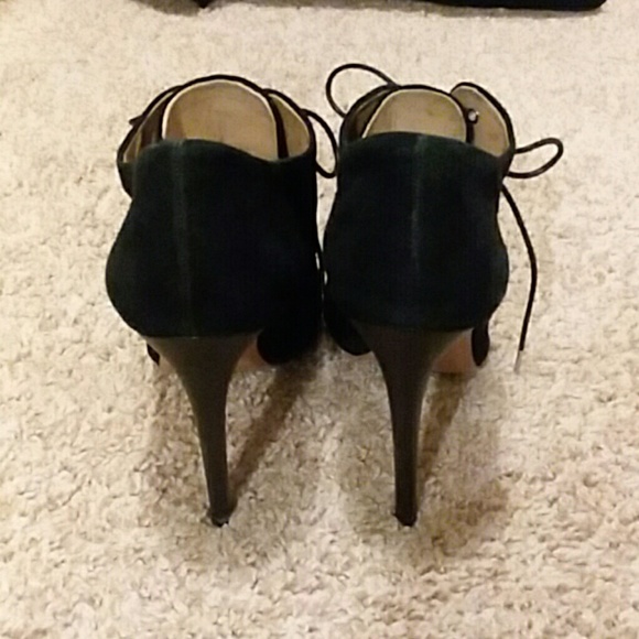 L.A.M.B. designer lace up black stiletto booties - Picture 6 of 8
